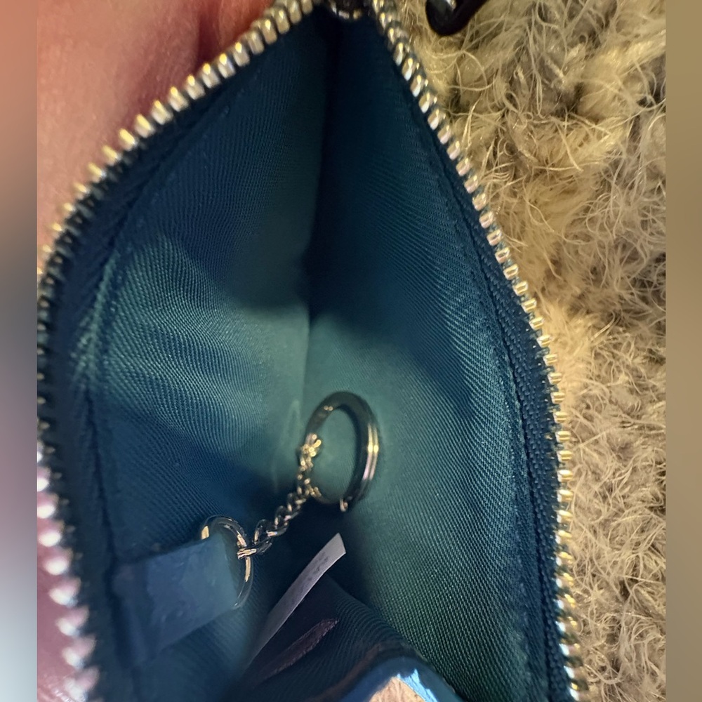 Coach Teal Floral Print ID Case - Picture 4 of 4
